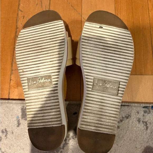 Sam Edelman Cream Sandals with Gold Buckle - Picture 3 of 3